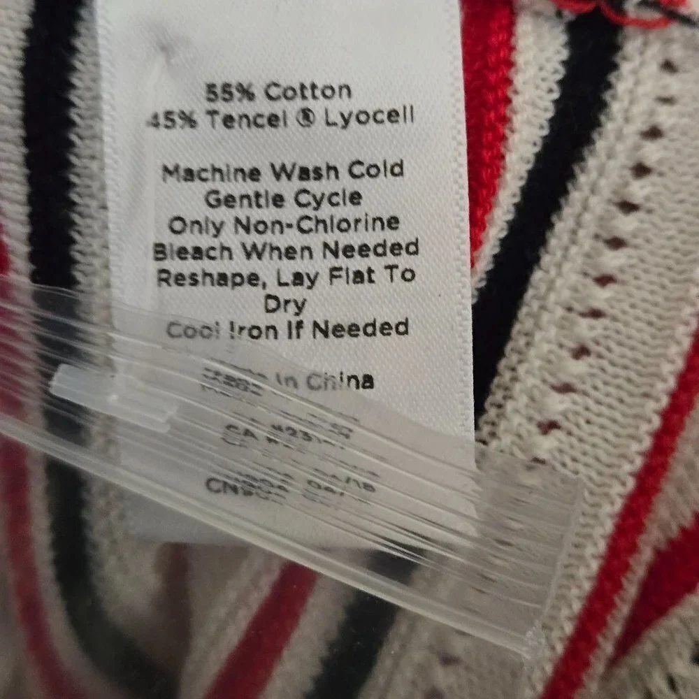 Talbots NWOT Red White Blue Striped Lightweight Tunic Top Size XS
